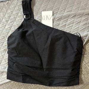 Zara One Shoulder Starp Crop Top